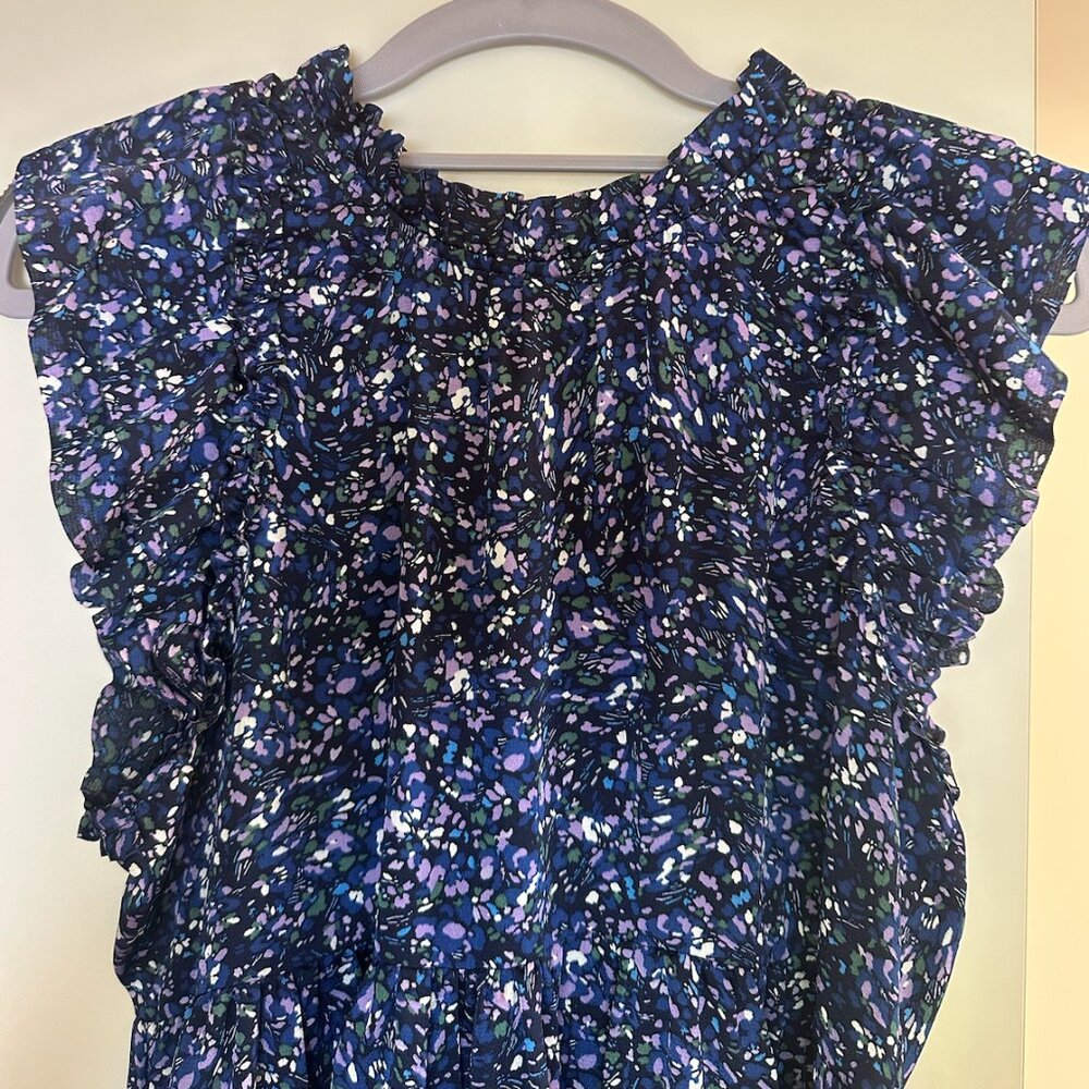 Aqua Ruffle Floral Mini Dress